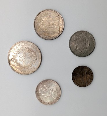 LOT DE PIECES en argent et cupro-nickel comprenant...